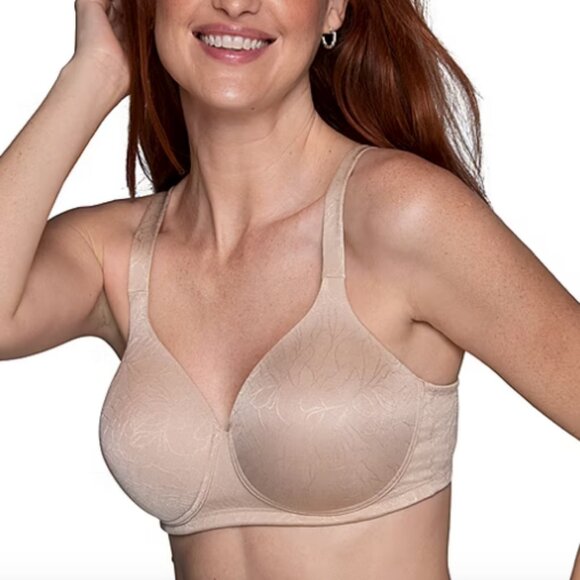 Vanity Fair Body Shine T-Shirt Wireless Full Coverage Bra- 72298, Neutral Sz 38D - Picture 3 of 3